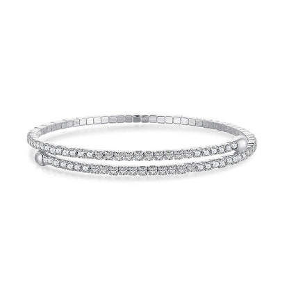 [Kincade Jewelrys] Bracelet tendance rond avec rangée de diamants