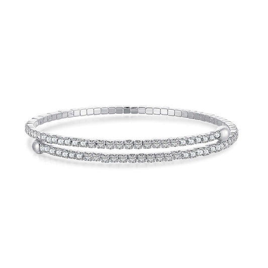 [Joyas Kincade] Pulsera de moda redonda con hilera de diamantes