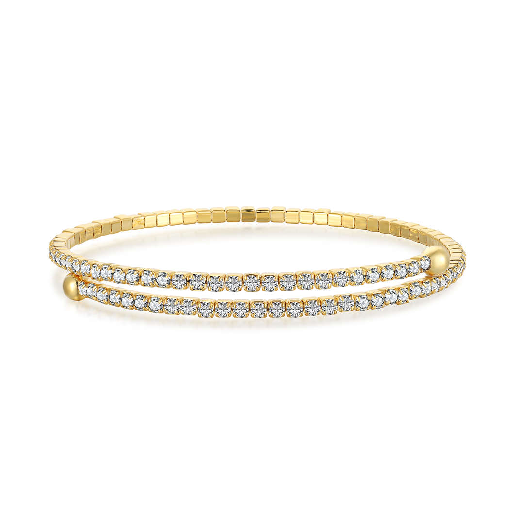 [Kincade Jewelrys] Bracelet tendance rond avec rangée de diamants