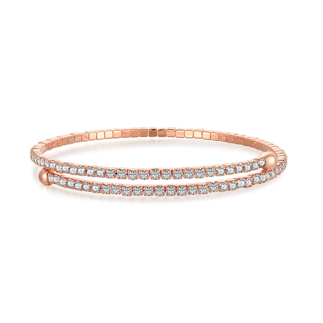 [Kincade Jewelrys] Bracelet tendance rond avec rangée de diamants