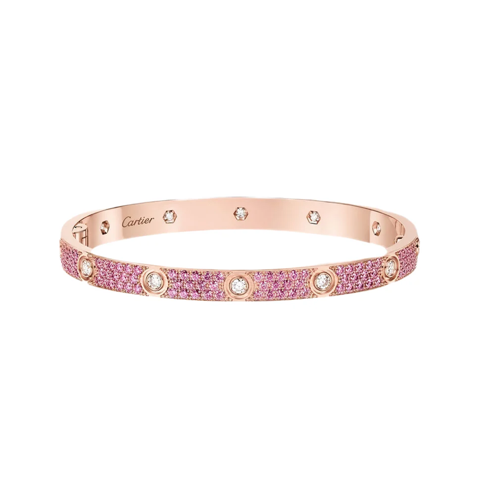 [Kincade Jewelrys]2026 PAVE GEMSTONE LOVE BRACELET 6.1MM 10 DIAMONDS