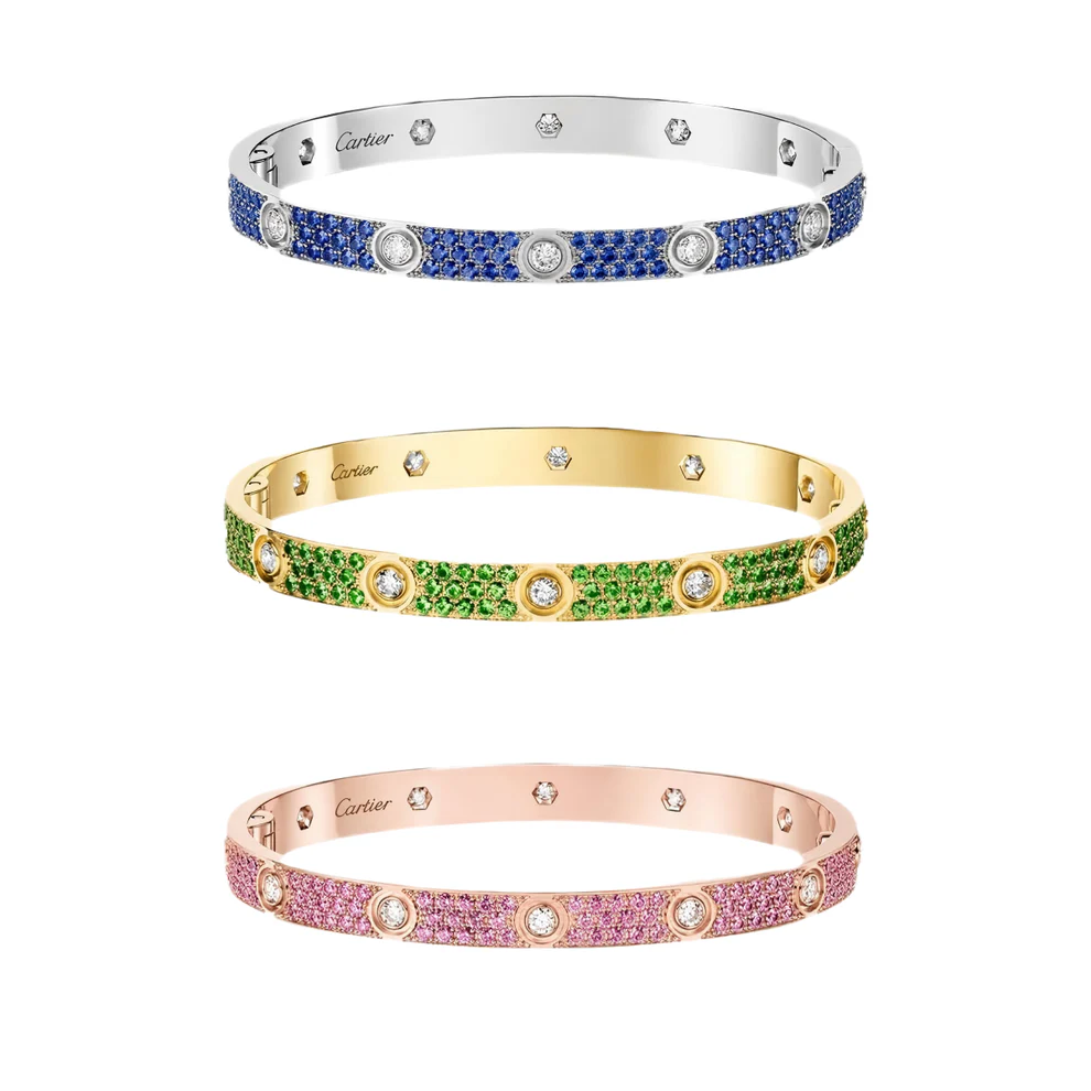 [Kincade Jewelrys]2026 PAVE GEMSTONE LOVE BRACELET 6.1MM 10 DIAMONDS