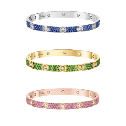[Kincade Jewelrys]2026 PAVE GEMSTONE LOVE BRACELET 6.1MM 10 DIAMONDS