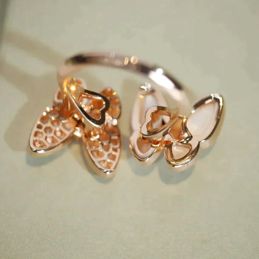 [Kincade Jewelrys] BAGUE PAPILLON DOUBLE DIAMANT