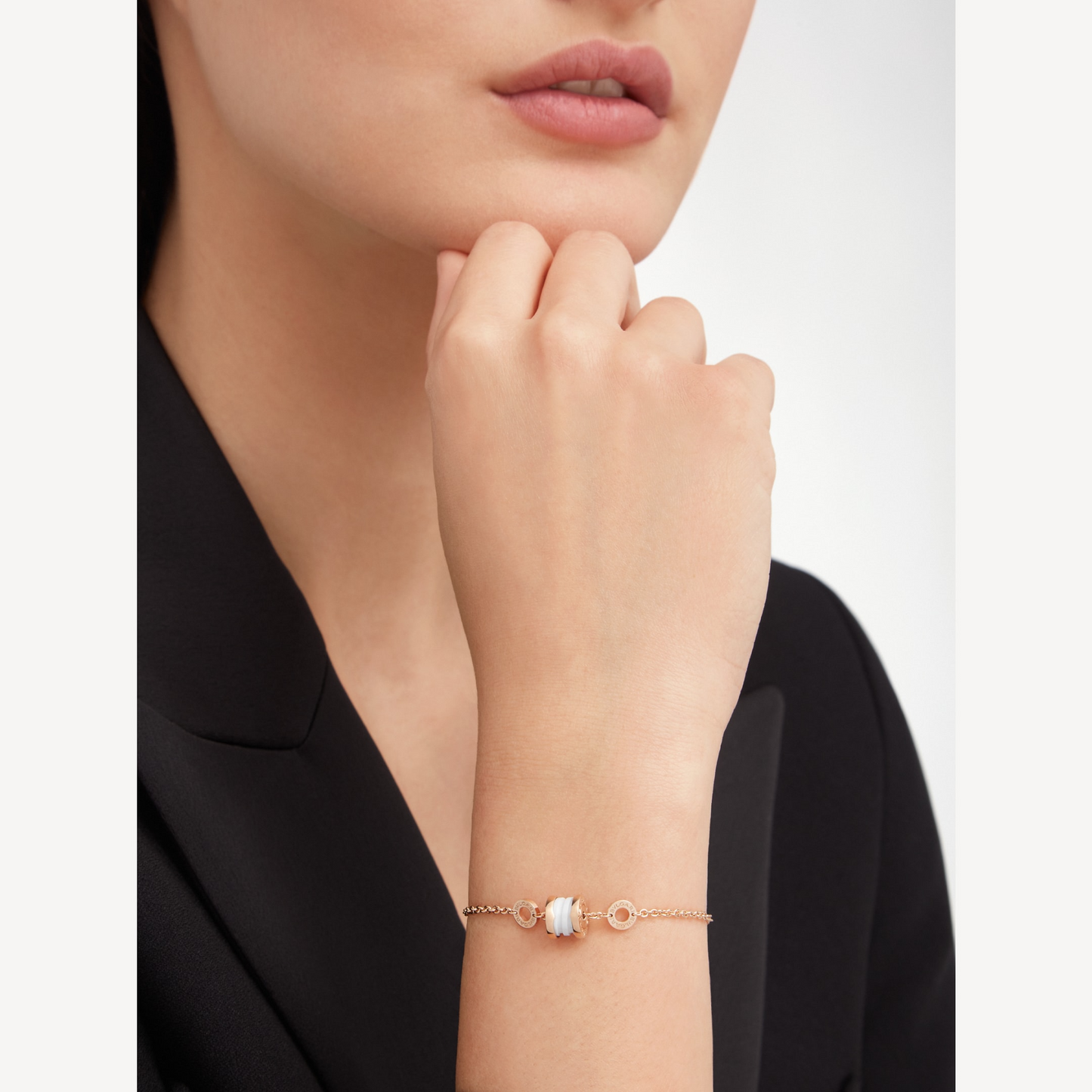[Kincade Jewelrys] BRACELET ZERO 1 EN OR ROSE DOUX ET CÉRAMIQUE BLANCHE