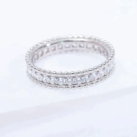 [Kincade Jewelrys] BAGUE PERLEE DIAMANT EN ARGENT