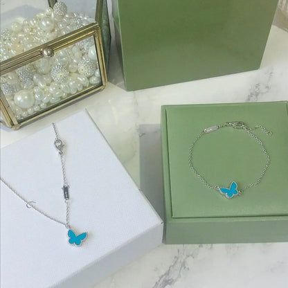 [Kincade Jewelrys]BUTTERFLY TURQUOISE BUTTERFLY BRACELET SILVER