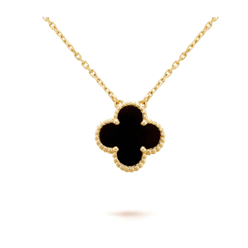 [Kincade Jewelrys] Collier à fleur unique en onyx noir 15 mm