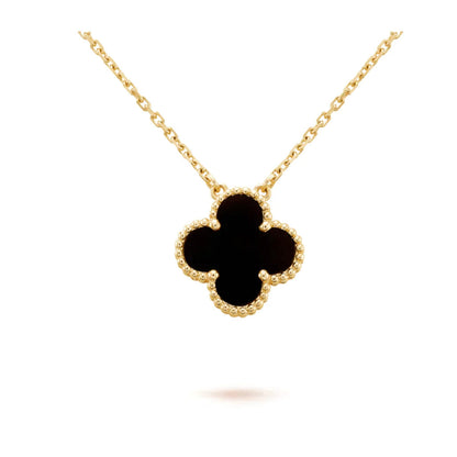 [Kincade Jewelrys] Collier à fleur unique en onyx noir 15 mm