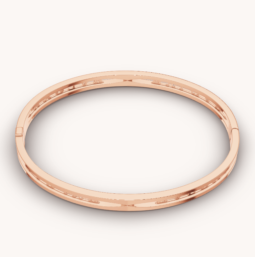 [Kincade Jewelrys] BRACELET ZERO 1 SPIRAL LOGO OR ROSE