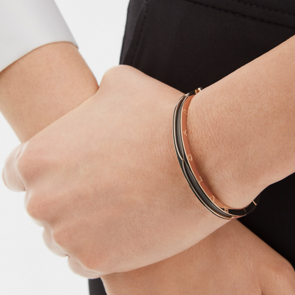 [Kincade Jewelrys] BRACELET ZERO 1 EN OR ROSE AVEC CÉRAMIQUE NOIRE MATTE