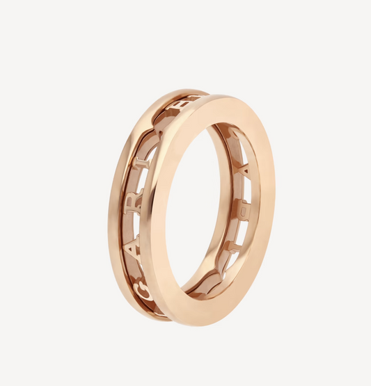 [Kincade Jewelrys] ZERO 1 BAGUE SPIRALE À UN SEUL BANDE AVEC LOGO AJOURÉ