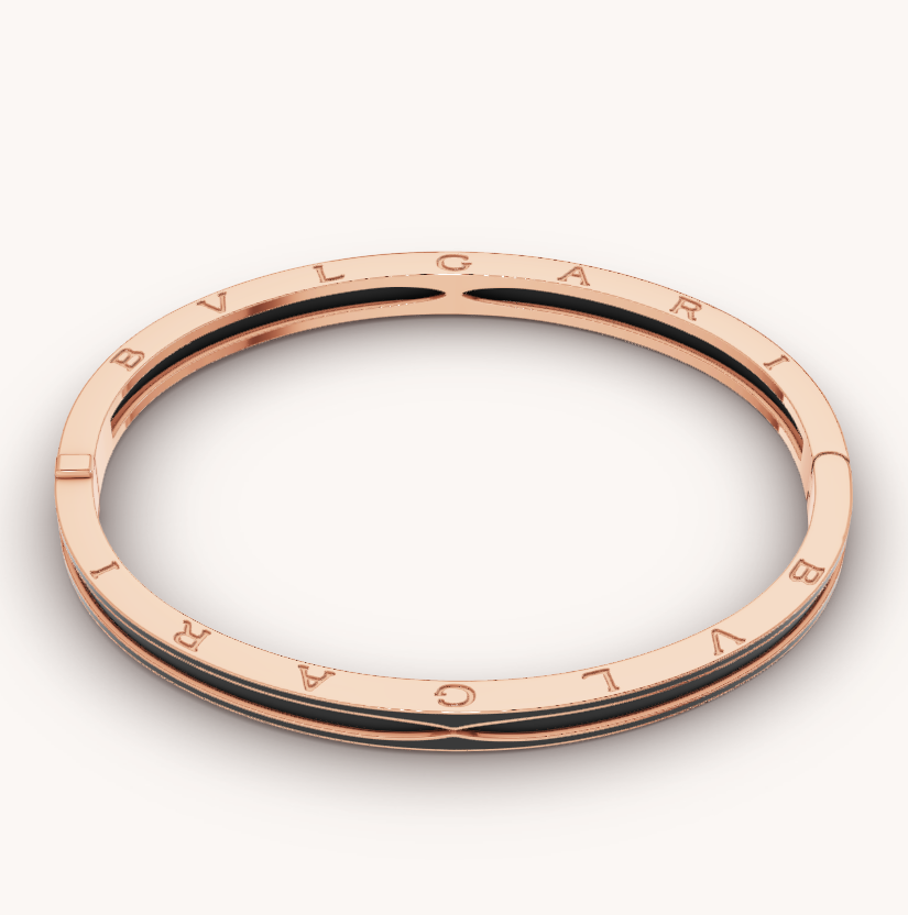 [Kincade Jewelrys] BRACELET ZERO 1 EN OR ROSE AVEC CÉRAMIQUE NOIRE MATTE