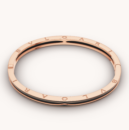 [Kincade Jewelrys] BRACELET ZERO 1 EN OR ROSE AVEC CÉRAMIQUE NOIRE MATTE