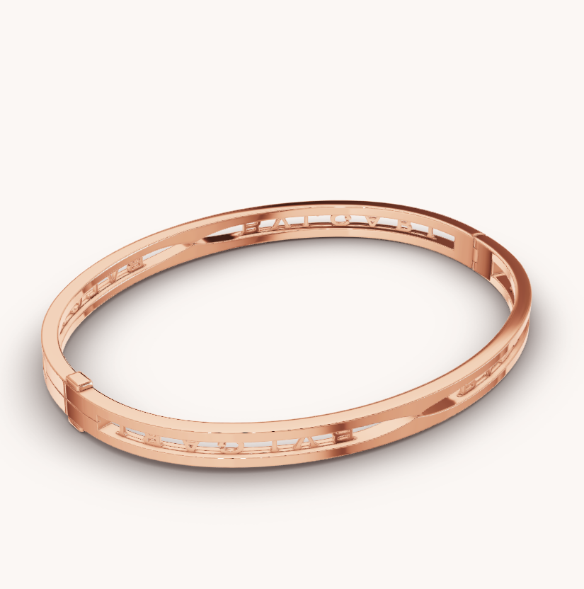[Kincade Jewelrys] BRACELET ZERO 1 SPIRAL LOGO OR ROSE