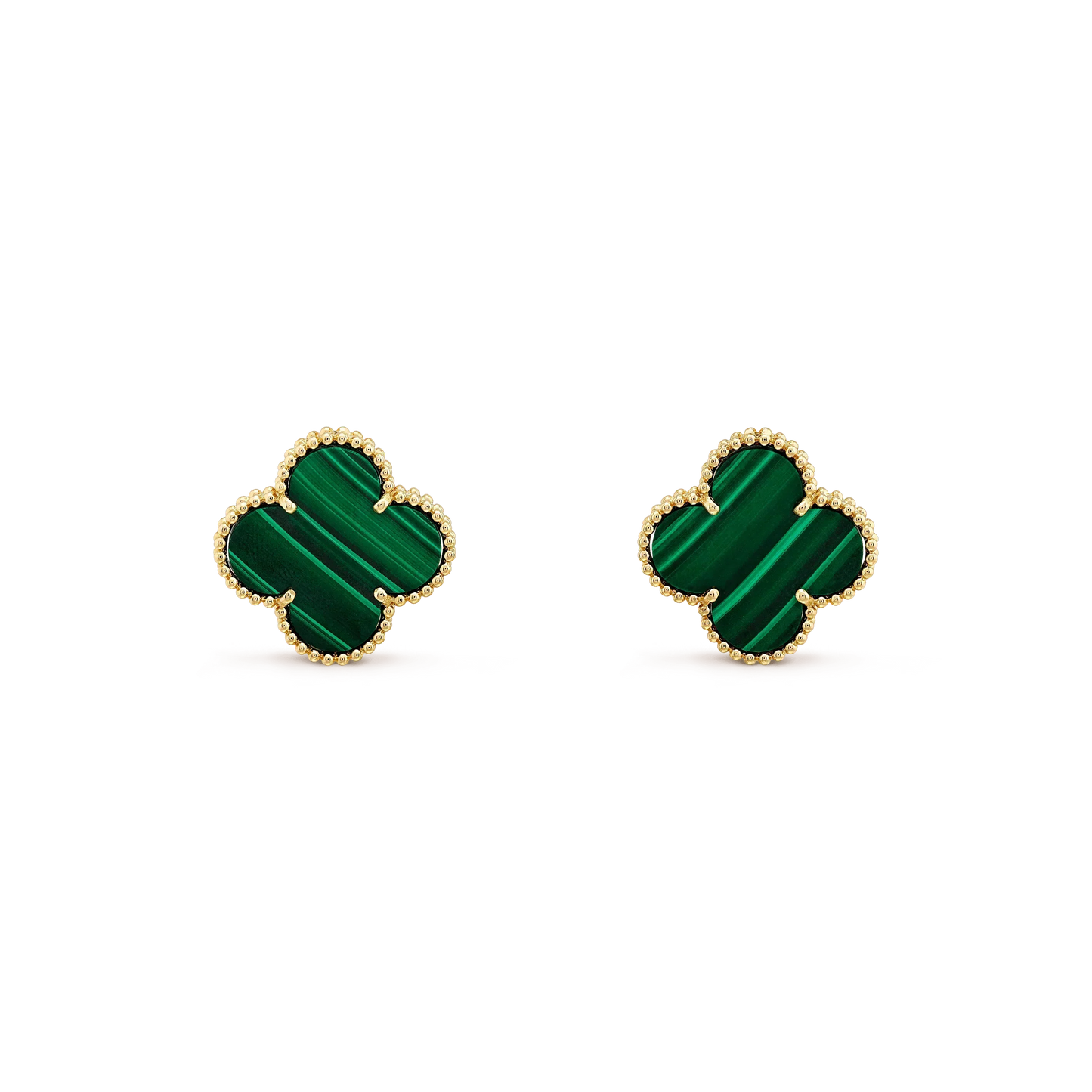 [Kincade Jewelrys]CLOVER MINI 9.5MM MALACHITE  EARRINGS