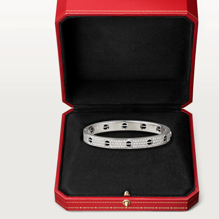 [Kincade Jewelrys] Bracelet Love 6,1 mm en céramique pavée de diamants 