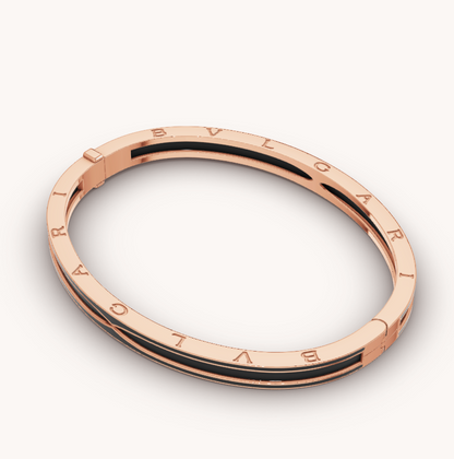 [Kincade Jewelrys] BRACELET ZERO 1 EN OR ROSE AVEC CÉRAMIQUE NOIRE MATTE