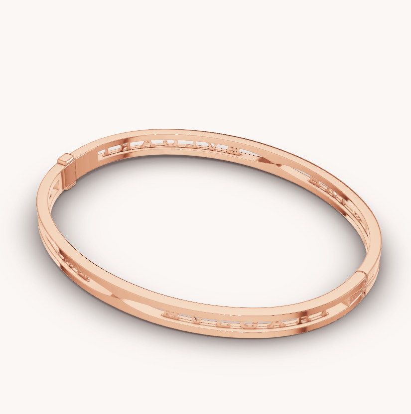 [Kincade Jewelrys] BRACELET ZERO 1 SPIRAL LOGO OR ROSE