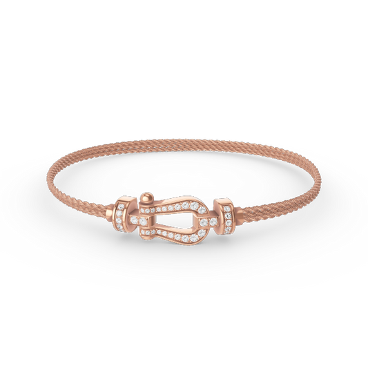 [Joyas Kincade]Pulsera de cadena de diamante con herradura pequeña Force