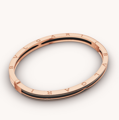 [Kincade Jewelrys] BRACELET ZERO 1 EN OR ROSE AVEC CÉRAMIQUE NOIRE MATTE