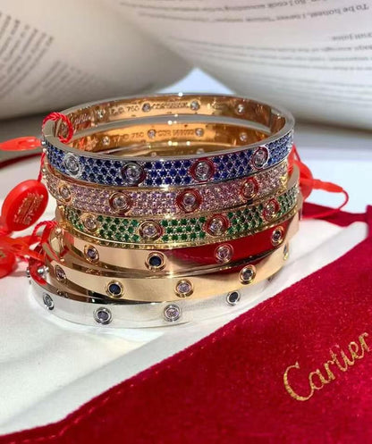 [Kincade Jewelrys]2026 PAVE GEMSTONE LOVE BRACELET 6.1MM 10 DIAMONDS