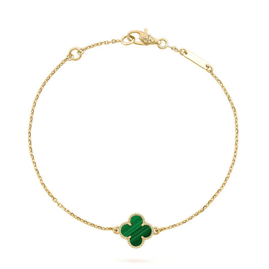 [Kincade Jewelrys] Bracelet trèfle malachite 1 motif