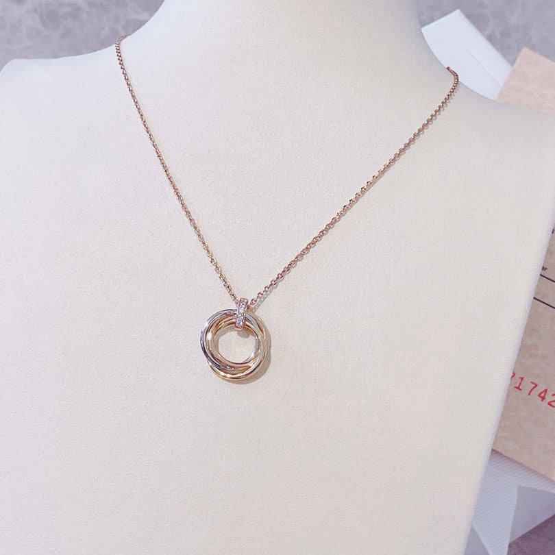 [Kincade Jewelrys]TRINITY NECKLACE GOLD  DIAMONDS