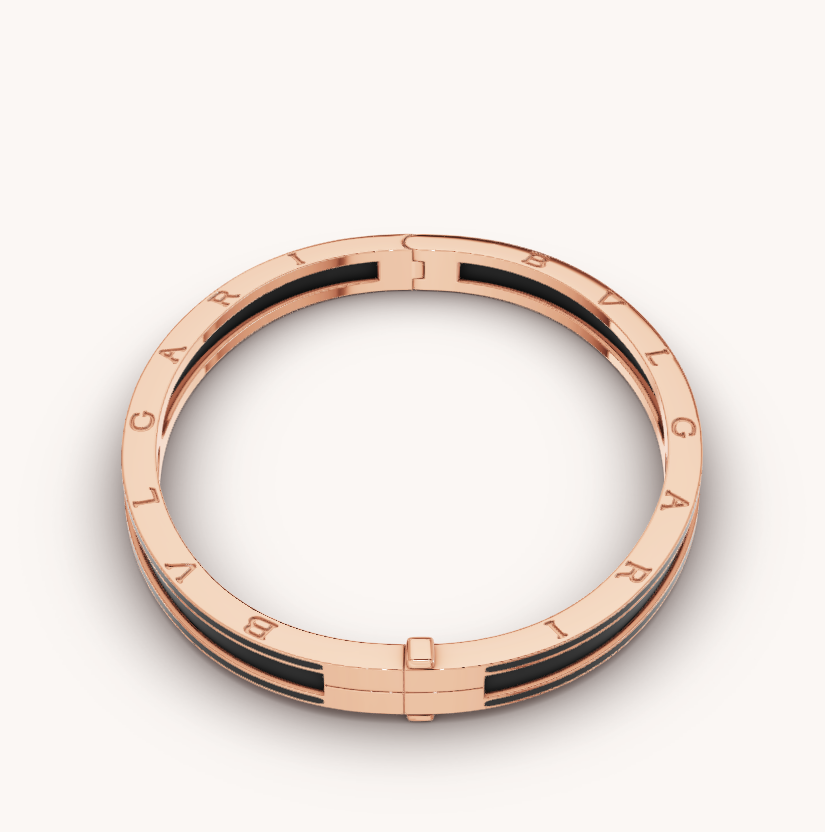 [Kincade Jewelrys] BRACELET ZERO 1 EN OR ROSE AVEC CÉRAMIQUE NOIRE MATTE