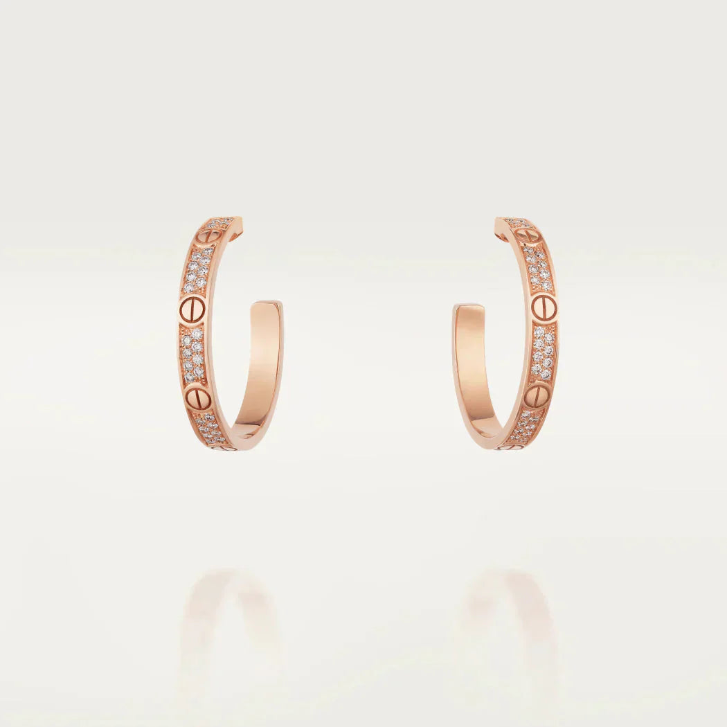[Kincade Jewelrys]Boucles d'oreilles créoles Love Diamond en or rose