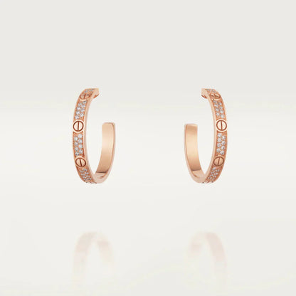 [Kincade Jewelrys]Boucles d'oreilles créoles Love Diamond en or rose
