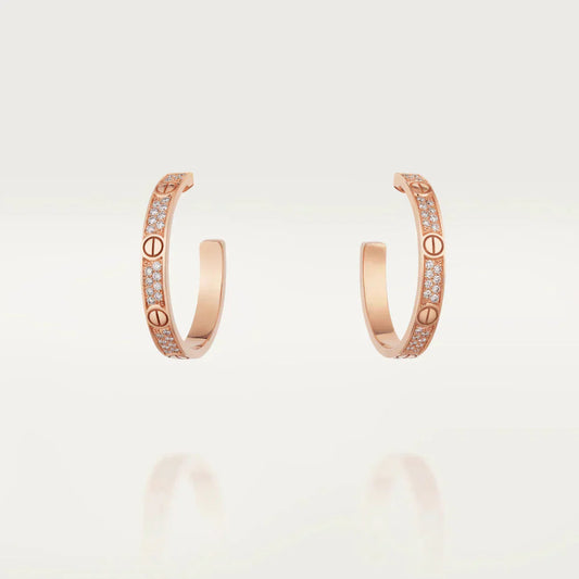 [Kincade Jewelrys]Boucles d'oreilles créoles Love Diamond en or rose