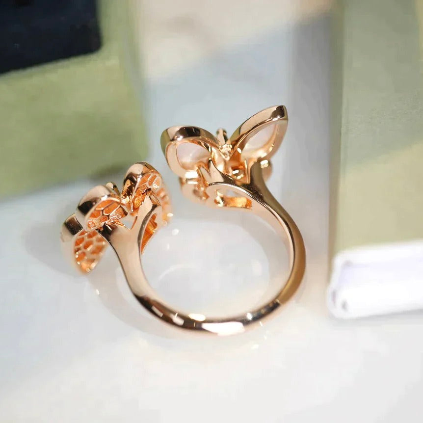 [Kincade Jewelrys] BAGUE PAPILLON DOUBLE DIAMANT