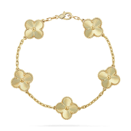 [Kincade Jewelrys] Bracelet laser à 5 fleurs en trèfle 