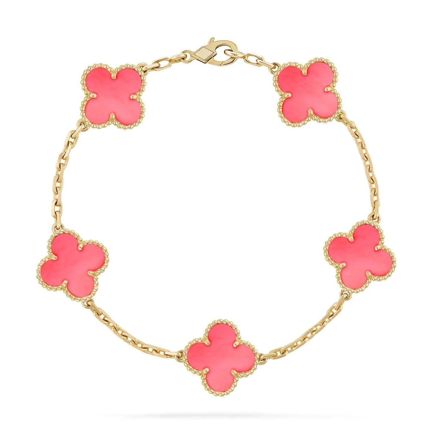 [Kincade Jewelrys] Bracelet en nacre rose CLOVER 5