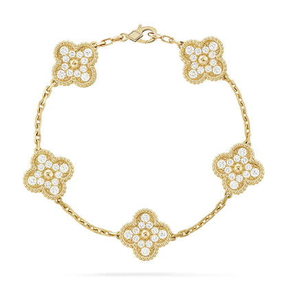 [Kincade Jewelrys] BRACELET TRÉFLE 5 MOTIFS EN DIAMANTS