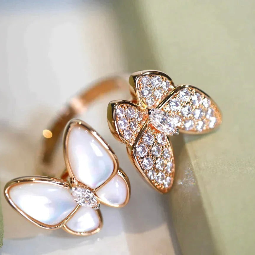 [Kincade Jewelrys] BAGUE PAPILLON DOUBLE DIAMANT