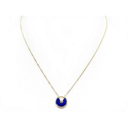 [Kincade Jewelrys] COLLIER AMULETTE EN OR ROSE ET AGATE