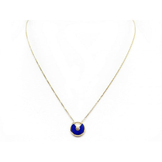 [Kincade Jewelrys] COLLIER AMULETTE EN OR ROSE ET AGATE