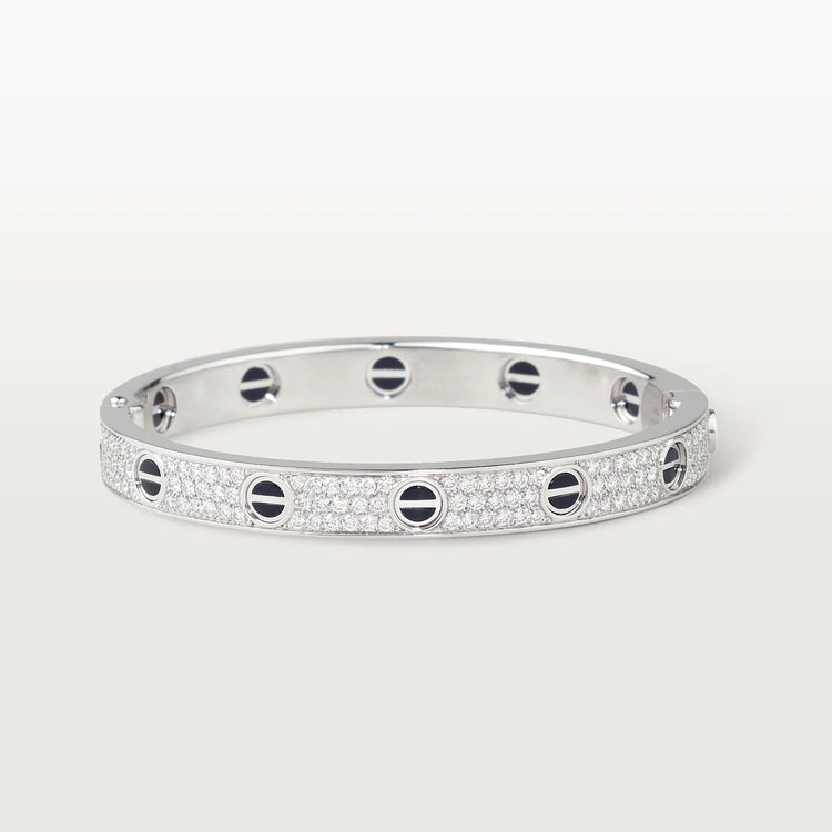 [Kincade Jewelrys] Bracelet Love 6,1 mm en céramique pavée de diamants 