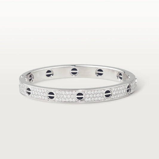 [Kincade Jewelrys] Bracelet Love 6,1 mm en céramique pavée de diamants 