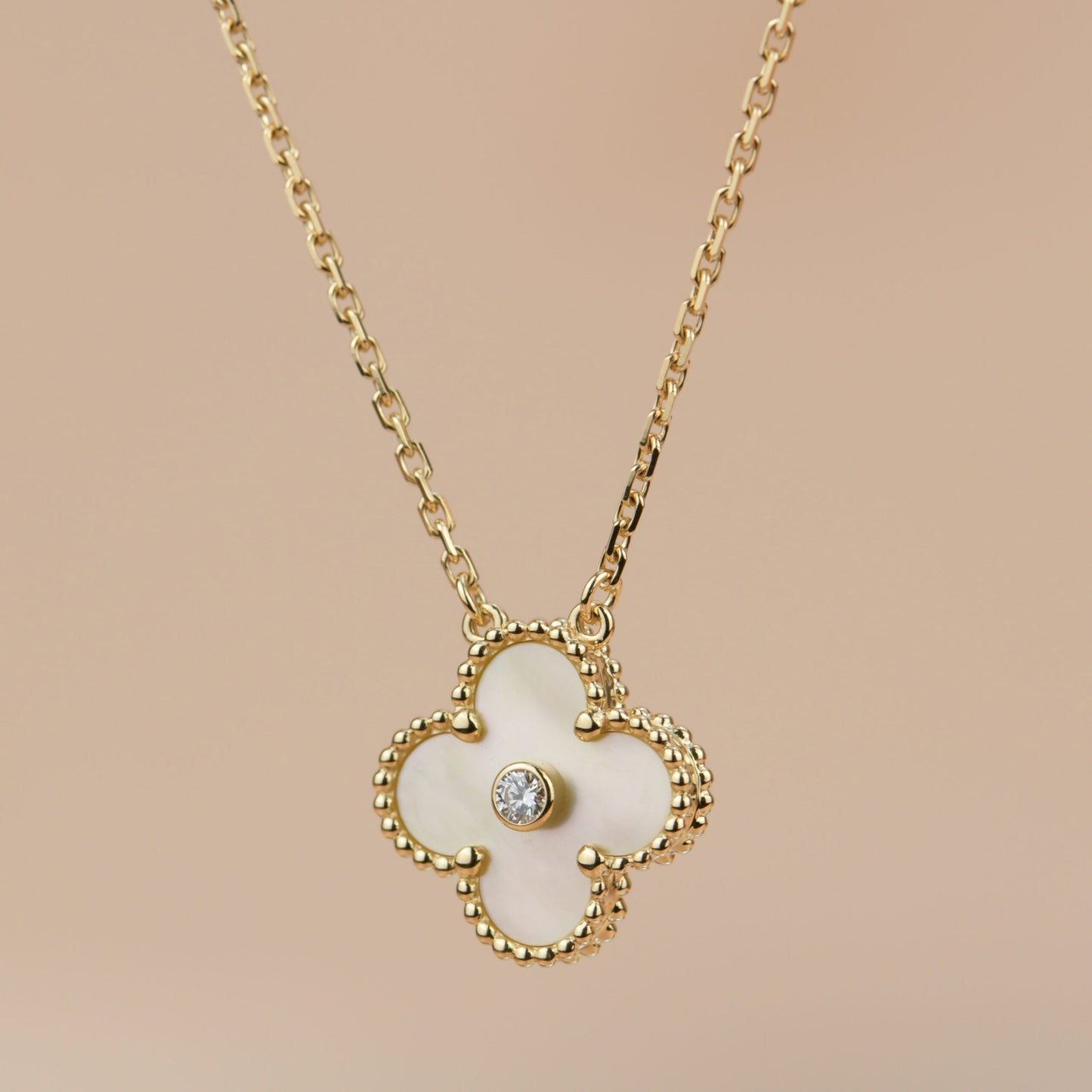 [Kincade Jewelrys] Collier Clover 15 mm en or et nacre