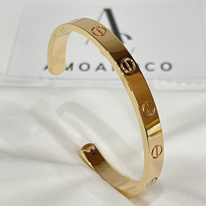 [Kincade Jewelrys] Bracelet Love 6,1 mm avec manchette ouverte 