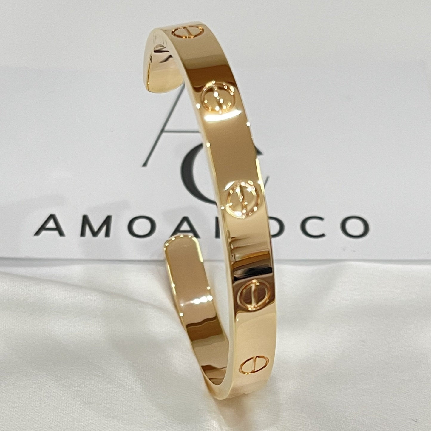 [Kincade Jewelrys] Bracelet Love 6,1 mm avec manchette ouverte 