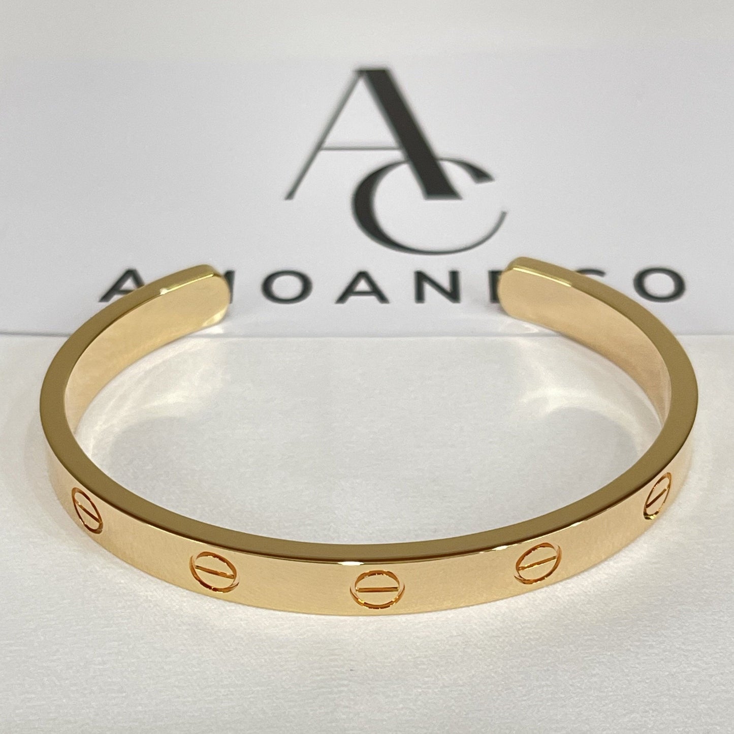 [Kincade Jewelrys] Bracelet Love 6,1 mm avec manchette ouverte 