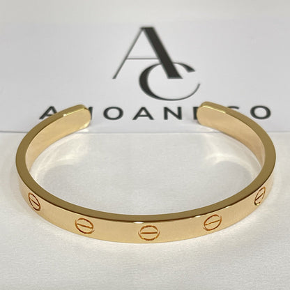 [Kincade Jewelrys] Bracelet Love 6,1 mm avec manchette ouverte 