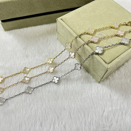 [Kincade Jewelrys]CLOVER 6 MOTIF WHITE MOP BRACELET
