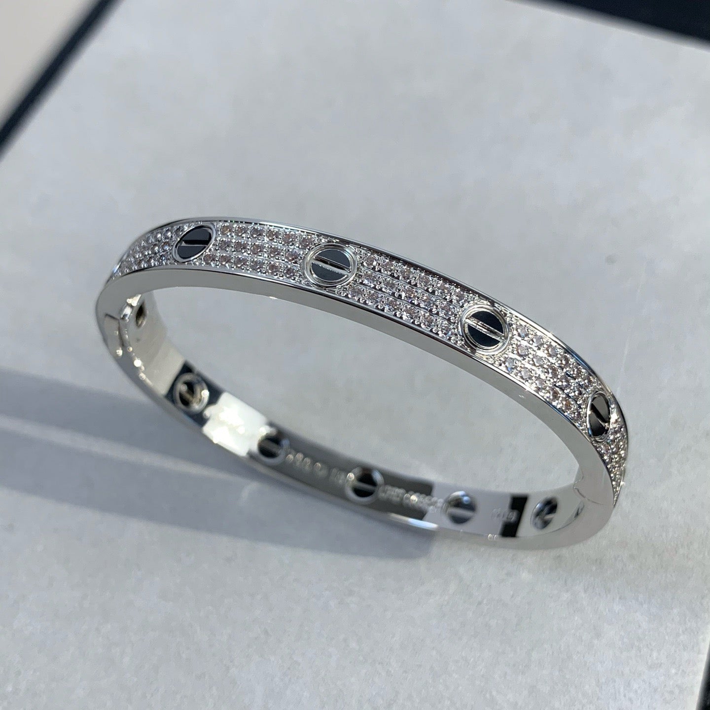 [Kincade Jewelrys] Bracelet Love 6,1 mm en céramique pavée de diamants 