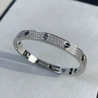 [Kincade Jewelrys] Bracelet Love 6,1 mm en céramique pavée de diamants 
