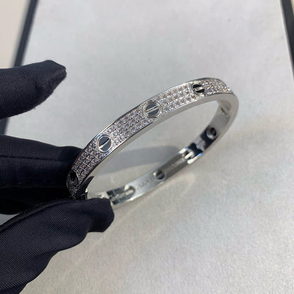 [Kincade Jewelrys] Bracelet Love 6,1 mm en céramique pavée de diamants 